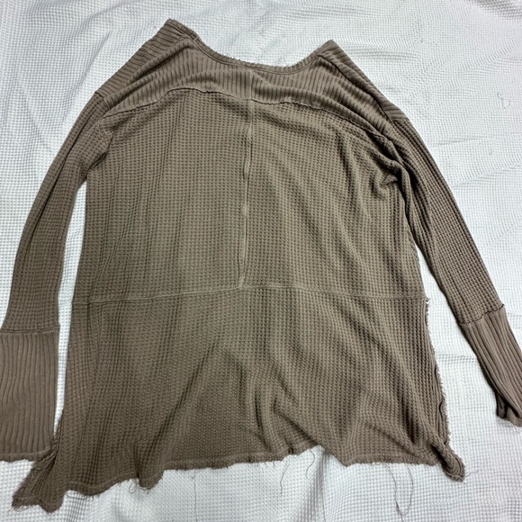 Free People Waffle Knit Distressed Sweater - Picture 3 of 3